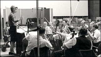 Conducting a 50-piece orchestra in London.