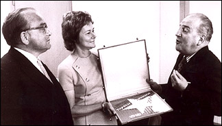 Gold record presented by Switzerland President Celio